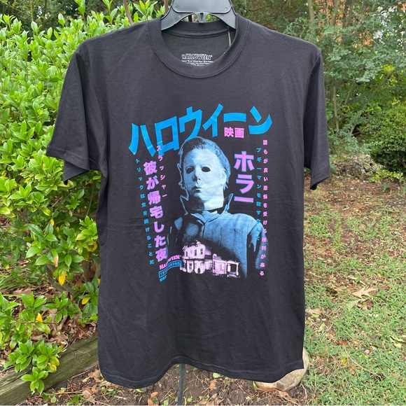 John Carpenters Mike Myers Halloween Japan black T-shirt men’s large nwt - Picture 1 of 4
